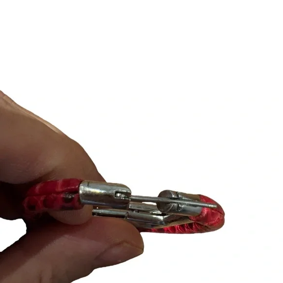 Fendi Red and Gold Hoop Earrings - Picture 4 of 7